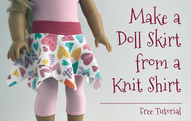 Make an 18-inch Doll Skirt from a Knit Shirt