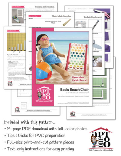 FREE PVC Beach Chair Plans for 18-inch dolls such as American Girl™