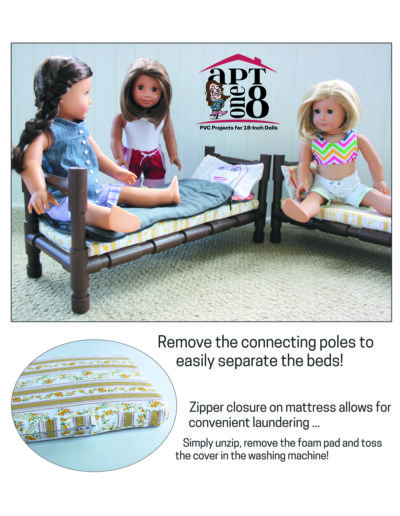 PVC Convertible Bunk Bed plans for 18-inch dolls such as American Girl™