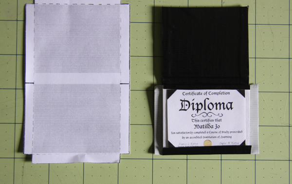 Free Tutorial: How to make a doll-sized graduation diploma & folder