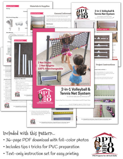 PVC Sports Net Plans for 18-inch dolls such as American Girl™
