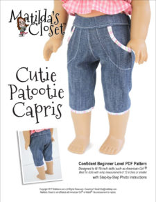 Cutie Patootie Capris sewing pattern for 18-inch dolls such as American Girl™