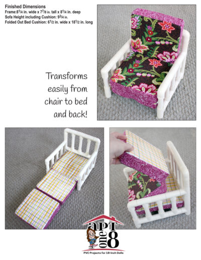 Sleeper Chair and Side Table PVC pattern for 18-inch dolls such as American Girl™