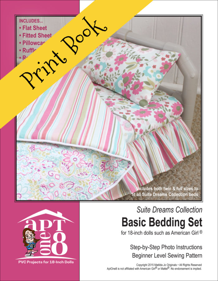 Suite Dreams Collection: Basic Bedding Set sewing pattern for 18-inch doll beds