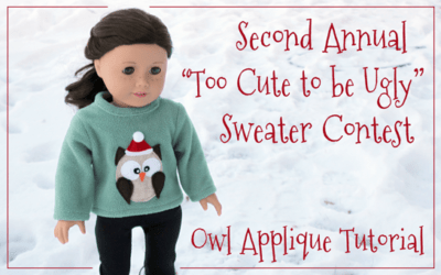 Applique an Owl on Your Doll’s “Too Cute to be Ugly” Sweater