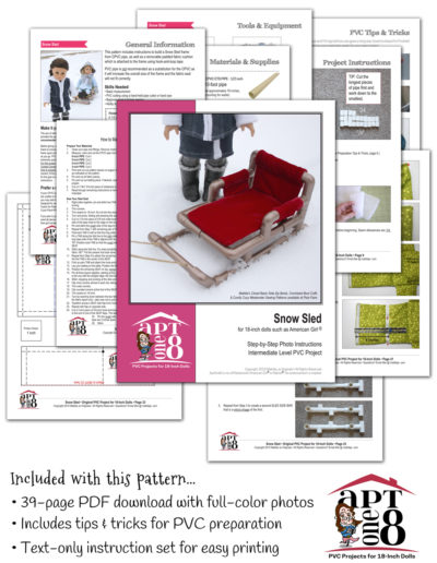 PVC Snow Sled Project Plans for 18-inch Dolls such as American Girl™