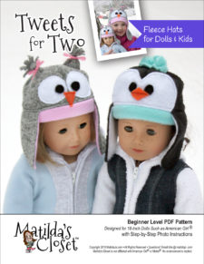 Fleece Hat Sewing Pattern for Kids and 18-inch Dolls