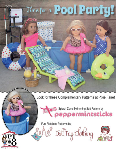 Pool Party Collection: Chaise Lounge Chair PVC pattern for 18-inch dolls such as American Girl™