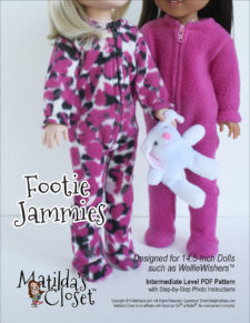 Footie Jammies doll sewing pattern for 14.5-inch dolls such as WellieWishers™