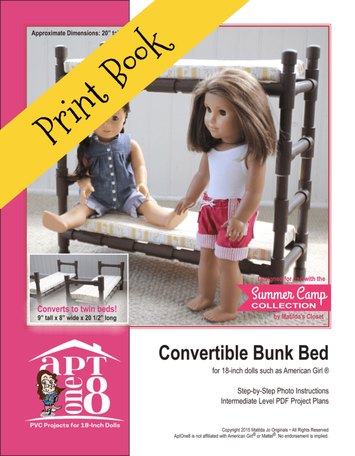 Convertible Bunk Bed PVC Sewing Pattern for 18-inch dolls