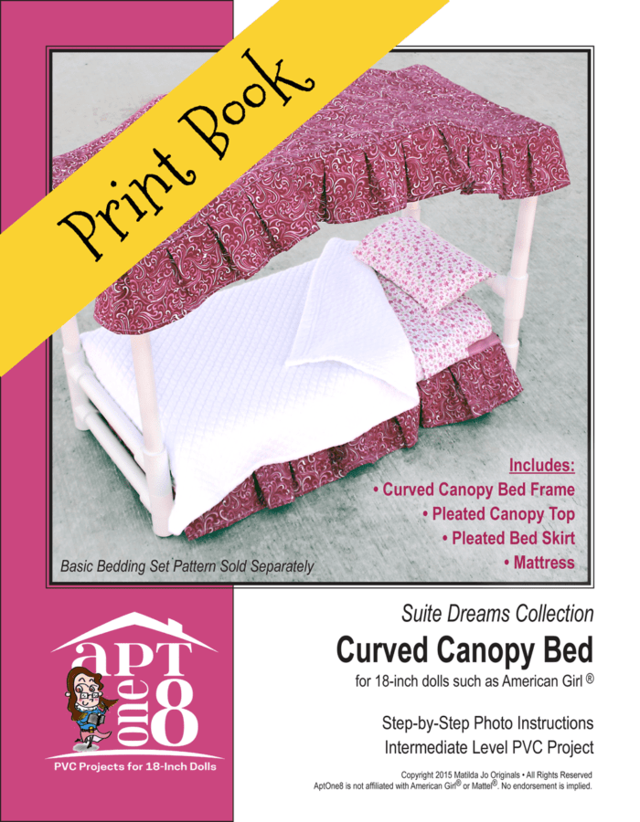 Curved Canopy Bed PVC Sewing Pattern for 18-inch dolls