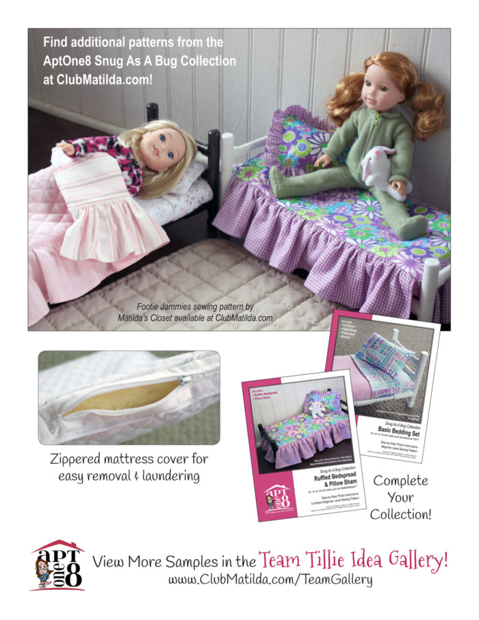 Snug As A Bug Collection: Twin Bed PVC Pattern for 14- to 15-inch Dolls Such as WellieWishers™
