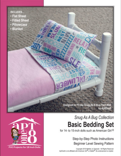 Snug As A Bug Collection: Basic Bedding Set Pattern for 14- to 15-inch Dolls Such as WellieWishers™