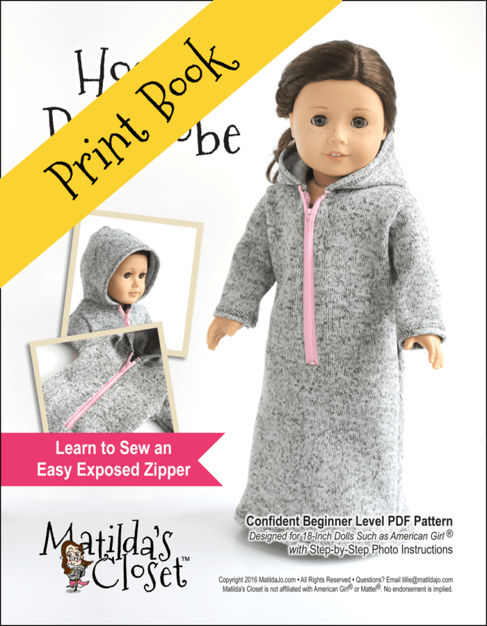 Hooded Bathrobe Sewing Pattern for 18-inch dolls