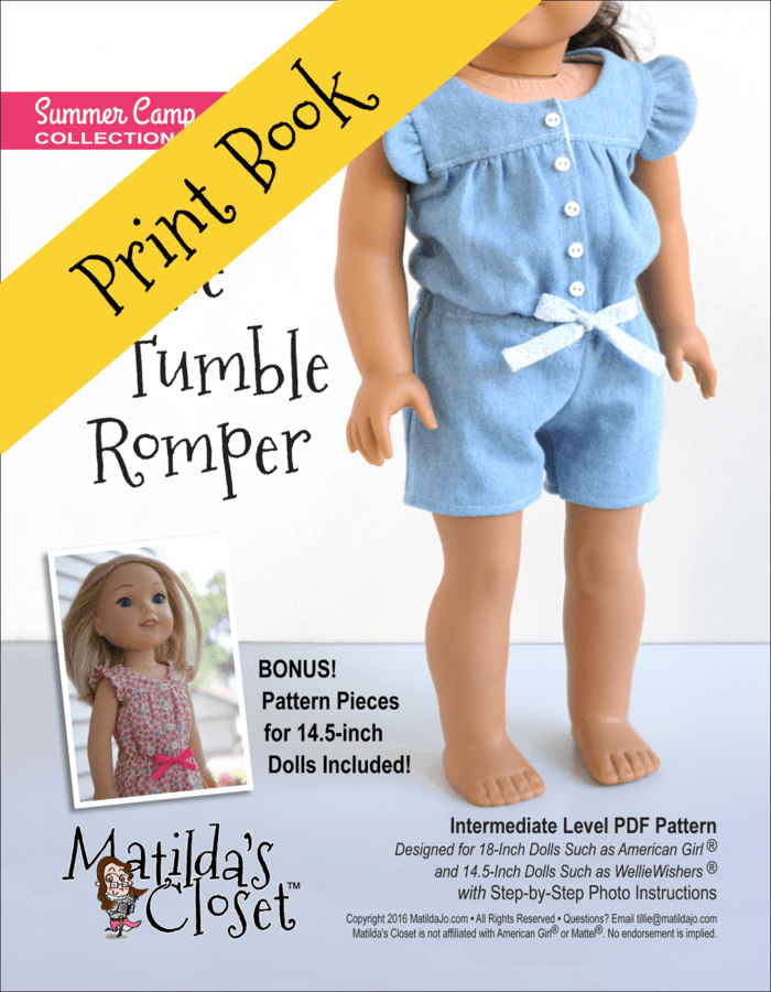 Ruffle & Tumble Romper Sewing Pattern for 14.5 and 18-inch dolls