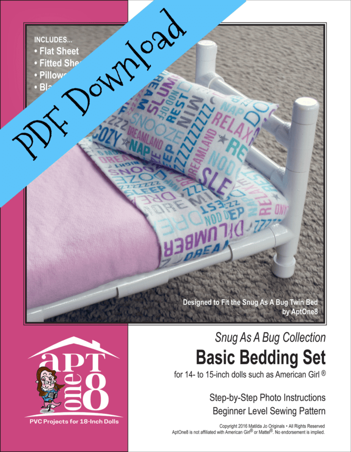 Snug As A Bug Collection: Basic Bedding Set Pattern for 14- to 15-inch Dolls Such as WellieWishers™