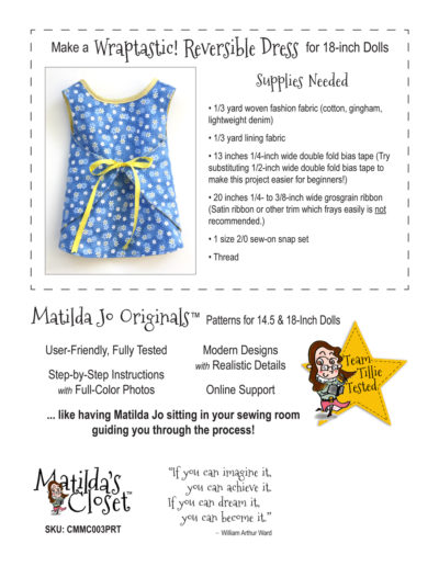 Wraptastic Reversible Dress for 18-inch Dolls such as American Girl™