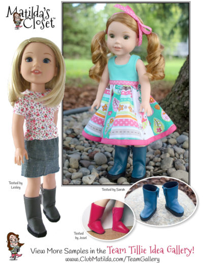 Basic Side-Zip Boots sewing pattern designed to fit 14.5-inch dolls such as WellieWishers™