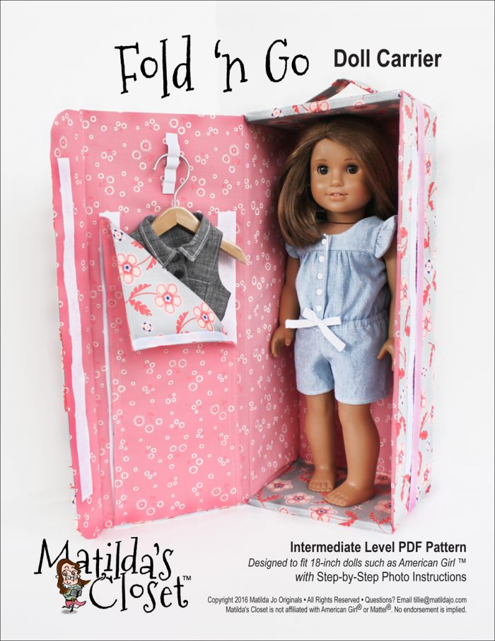 Fold 'n Go Doll Carrier sewing pattern for 18-inch dolls