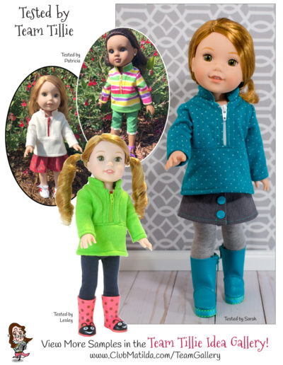 Half-Zip Pullover sewing pattern for 14.5-inch dolls such as WellieWishers™