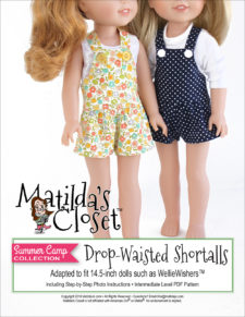 Drop-Waisted Shortalls sewing pattern for 14.5-inch dolls such as WellieWishers™