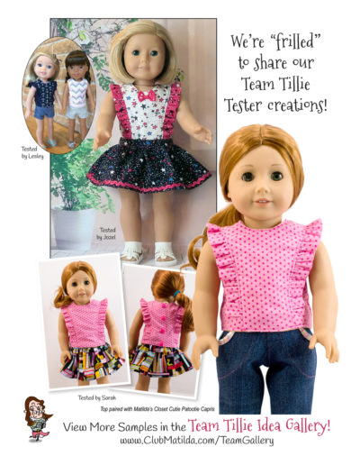 Frilled to See You Top and Skort Set sewing pattern for 14.5-inch dolls such as WellieWishers™ and 18-inch dolls such as American Girl™
