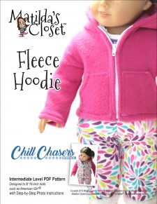 Fleece Hoodie doll sewing pattern for 18-inch dolls such as American Girl™